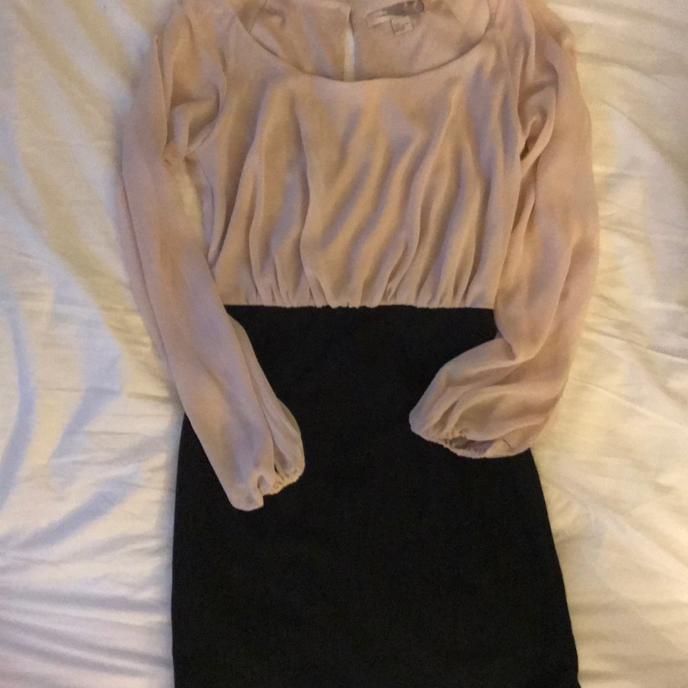 Tan and black dress